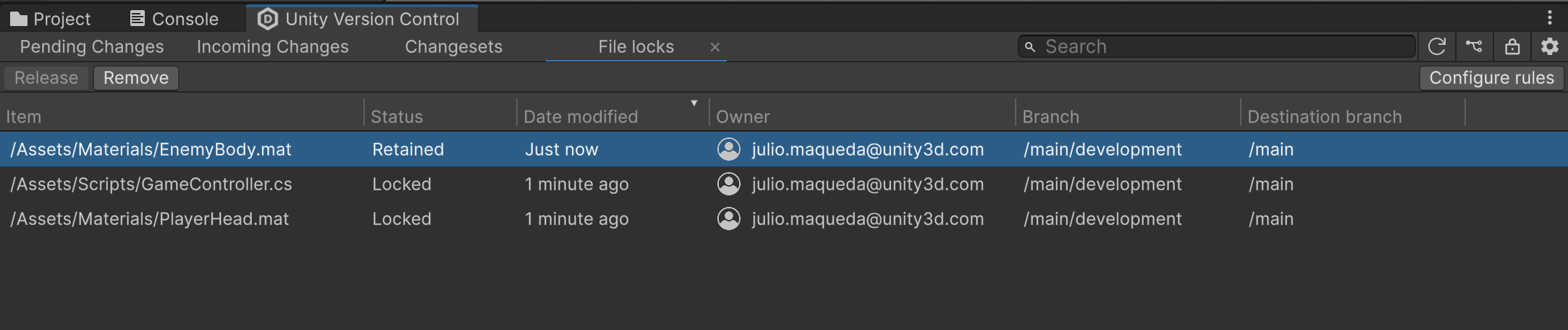 File locks view